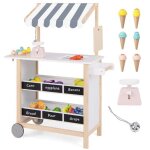 Costway marchande pour enfant 3 ans + chariot  crme glace en bois - grande jouet d'imitation 79, 5x29, ...