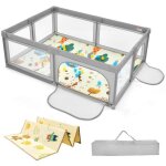 Costway parc bébé 205x147x68, 5cm avec tapis de jeu pliable en mousse xpe porte de sécurité 50 balles ... Costway parc bébé 205x147x68, 5cm avec tapis de jeu pliable en mousse xpe porte de sécurité 50 balles ...