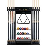 Costway porte - queues de billard mural 8 queues et rainures  3 niveaux 15 porte - balles 1 porte - ...