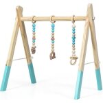 Costway portique d'eveil en bois pour bb avec 3pcs pendentifs sans bpa forme triangulaire 60x44x60cm ...