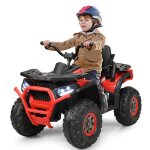 Costway quad electrique 12v pour enfants 3 + ans, avec led et musique, 4 roues antidrapantes, pour diffrents ...