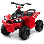 Costway quad electrique pour enfants 12v7ah, led, musique, klaxon, roues larges, pour enfants 3 a 8 ans, ...