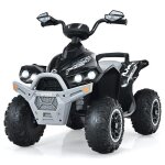 Costway quad electrique pour enfants 12v7ah, led, musique, pdale, klaxon, 3 - 4 km / h, pour enfants ...