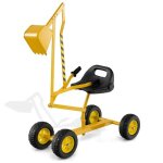 Costway tractopelle enfant pour bac a sable avec 4 roues, pelle flexible, pour sable terre neige, 122 ...