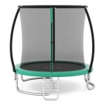 Costway trampoline enfants 244cm avec filet de scurit, echelle et cadre en acier galvanis antirouille, ...