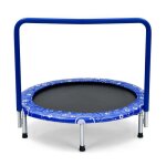Costway trampoline enfants pliable Ø92cm housse de scurit matelasse, poigne recouverte 30 cordes ...