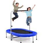 Costway trampoline enfants pliable intrieur / extrieur avec main courante ajustable coussin tapis de ...