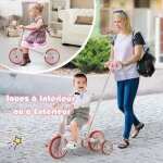 Costway tricycle evolutif 5 - en - 1 avec putter pour enfants 2 - 4 ans, pdale et roue arrire amovible, ...