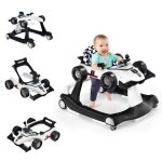 Costway trotteur bb musical pliable 4 en 1 apparence de voiture pousseur hauteur et vitesse rglables ...