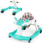 Costway trotteur bb pliable musical 2 en 1 hauteur et vitesse rglables effet sonore avec lumires ...