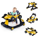 Costway trotteur bb pliable musical 4 en 1 apparence de voiture pousseur hauteur et vitesse rglables ...