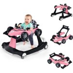 Costway trotteur bb pliable musical 4 en 1 apparence de voiture pousseur hauteur et vitesse rglables ...