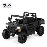 Costway voiture electrique 12v / 7 ah pour enfants, tlcommande & benne, led & musique & klaxon, dmarrage ...