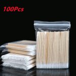 Coton - tige en bois, 100 pices, outils d'extension de cils, soins mdicaux des oreilles, btonnets ...