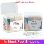 Coton tige a double tte en bambou, btonnets jetables, pour la beaut, le maquillage, le nettoyage du ...