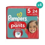 Couches - culottes baby dry taille 5 - pampers - pack de 24 - blanc - mixte