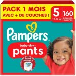 Couches - culottes pampers baby - dry taille 5 - 160 couches - pack 1 mois Couches - culottes pampers baby - dry taille 5 - 160 couches - pack 1 mois