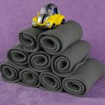 Couches lavables en tissu pour bb, 10 pices, doublure en charbon de bambou, 4 couches