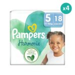 Couches pampers harmonie taille 5 - pack de 18