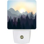 Coucher de soleil coucher de soleil montagnes pins bois magnifique paysage lampe de nuit a intensite ... Coucher de soleil coucher de soleil montagnes pins bois magnifique paysage lampe de nuit a intensite ...