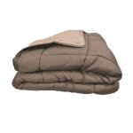 Couette chaude microfibre 400 gr / m calgary taupe & lin 200x200cm