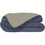 Couette sans housse lavable zelesta easybed - bleu & mastic - 140x200 cm
