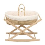 Couffin b�b� en fibres naturelles et habillage tissu avec support en pin massif
