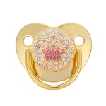 Couronne de luxe pour b�b� unisexe de 0 a 18 mois, couronne scintillante en diamant, sucette pour nouveau ...
