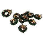 Couronne de no�l miniature pour maison de poup�e, guirlande d'ornement de d�coration pour la maison, ...