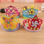 Couronne de paillettes en papier mousse eva pour enfants, fleurs etoiles, chapeau de f�te, jouet artisanal, ...