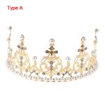 Couronne de princesse en métal avec perles dorées, décoration de gâteau de mariage, de luxe, faite a ... Couronne de princesse en métal avec perles dorées, décoration de gâteau de mariage, de luxe, faite a ...