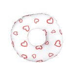 Coussin accouchement / allaitement post natal - coeurs rouges sur fond blanc - rouge