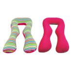 Coussin d'accouchement d'allaitement usages multiples bandes de couleur 1 - rose