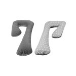 Coussin d'accouchement d'allaitement usages multiples toiles blanches sur fond gris gris