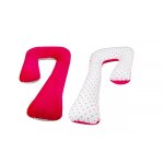Coussin d'accouchement d'allaitement usages multiples toiles grises et roses sur fond blanc rose