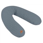 Coussin d'allaitement big flopsy fleur de coton gris mineral