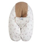 Coussin d'allaitement multirelax eponge - microfibre noisette - tino