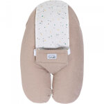 Coussin d'allaitement multirelax eponge - microfibre pois / noisette