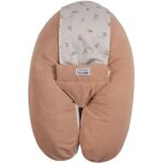 Coussin d'allaitement multirelax eponge - microfibre rose peach - tino