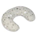 Coussin appui - tte etoiles girses et blanches sur fond gris