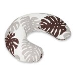 Coussin appui - tte feuilles grises et marrons