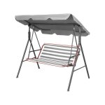 Coussin pour balan�oire wingfly housse oxford 600d imperm�able 158x52x52 cm gris a rayures horizontales, ...
