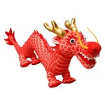Coussins de d��coration pour le nouvel an chinois, cadeau, adorable peluche dragon rouge, figurine en ...