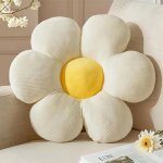 Coussin fleur blanc, coussin de sol esth�tique pour chambre, coussin d�coratif p�querette pour chambre ...