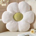 Coussin fleur blanc, coussin de sol esth�tique pour chambre, coussin d�coratif p�querette pour chambre ...