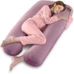 Coussin de grossesse, coussin d'allaitement en forme de u pour femme enceinte avec housse en velours ...