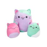 Coussin peluche chat moelleux squishy lot de 3 pi�ces - 30 cm et 17 cm - chat kawaii marron doudou pour ...