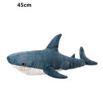 Coussin en peluche de requin g�ant de 45cm, jouets en peluche kawaii pour enfants, gar�ons et filles, ...