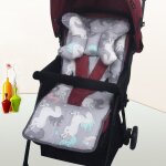 Coussin de poussette doux pour bb, avec support de tte, oreiller en coton, tapis de sige de poussette, ...