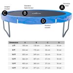 Coussin de protection des ressorts pour trampoline, r�versible bleu / noir : Ø 10ft - bleu / noir